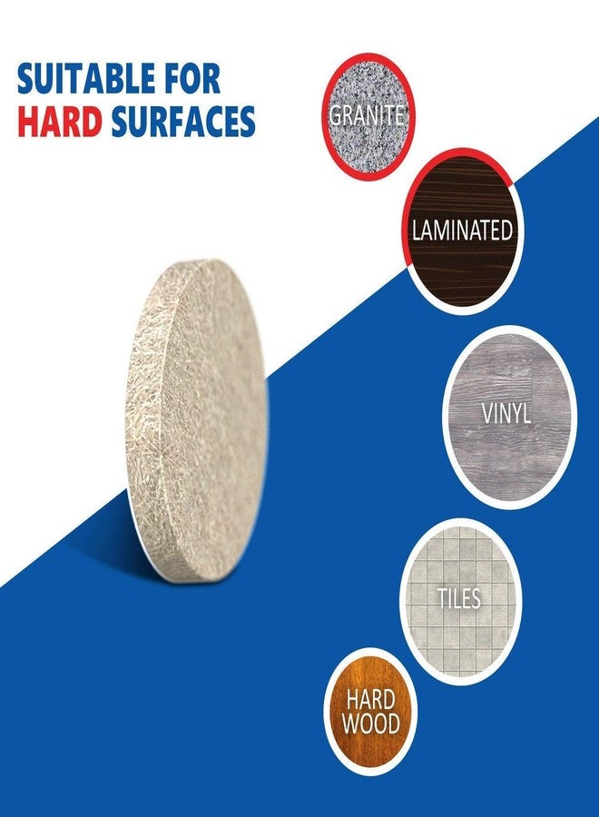 IKTU 133pcs Self-Stick Furniture Round and Square Felt Pads for Hard Surfaces Protect Your Hard Floors from Furniture Scratches, Linen, Round & Square Mix (133 Pieces) - Image 5